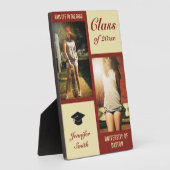 Red Cream Modern Foto Abschluss Fotoplatte (Seite)