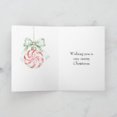 Red Cream Peppermint Candy Christmas Karte (Innenseite)