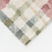 Red Cream Plaid Stripes Birthday Fleecedecke (Ecke)