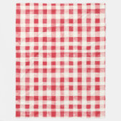 Red Cream Plaid Stripes Birthday Fleecedecke (Vorderseite)