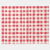 Red Cream Plaid Stripes Birthday Fleecedecke (Vorderseite (Horizontal))