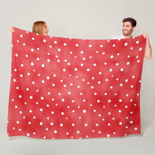 Red Cream Plaid Stripes Birthday Fleecedecke (Beispiel)