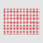 Red Cream Plaid Stripes Birthday Seidenpapier (Vorderseite)