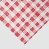 Red Cream Plaid Stripes Birthday Seidenpapier (Ausschnitt)
