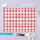Red Cream Plaid Stripes Birthday Seidenpapier (Handwerk)