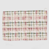 Red Cream Plaid Stripes  Golfhandtuch (Horizontal)