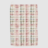 Red Cream Plaid Stripes  Golfhandtuch (Vorderseite)