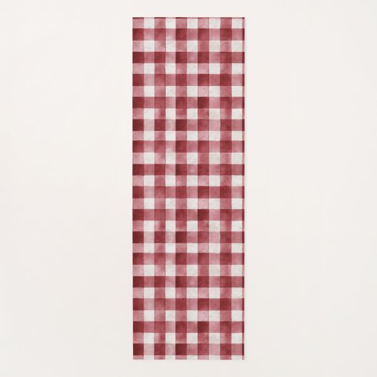 Red Cream Plaid Stripes Yogamatte (Vorderseite)