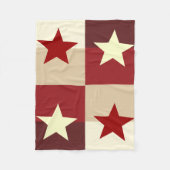 Red & Cream Star gequiltet Fleecedecke (Vorderseite)