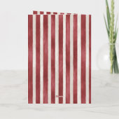 Red Cream Stripes Christmas Tree Karte (Rückseite)