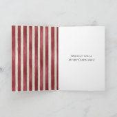 Red Cream Stripes Christmas Tree Karte (Innenseite)