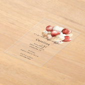 Red Cream White Hearts Balloons Birthday  Acryleinladungen (Ablage )