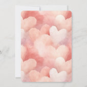 Red Cream White Hearts Balloons Birthday Einladung (Rückseite)