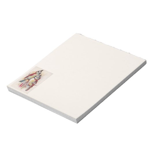 Red Created Bird Notepad Notizblock (Rotiert)