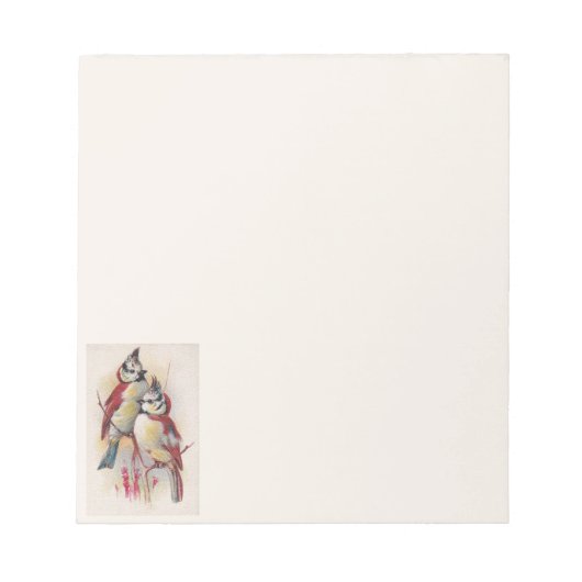 Red Created Bird Notepad Notizblock (Vorderseite)