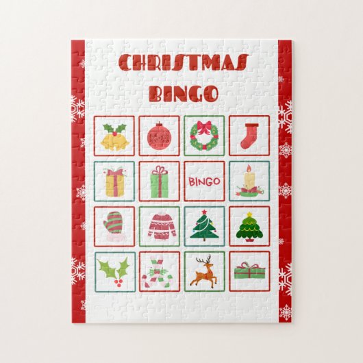 Red Creative Christmas Bingo Jigsaw Puzzle (Vertikal)