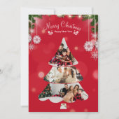 Red Creative Modern Christmas Tree Foto Collage Einladung (Vorderseite)