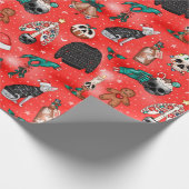 Red Creepmas Going Christmas Wrapping Paper Geschenkpapier (Ecke)