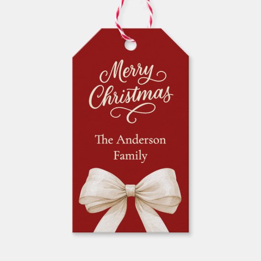 Red Creme Christmas Geschenkanhänger (Vorderseite)