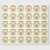 Red-Creme-Tennis-Thema Sondertext bei jedem Anlass Geschenkpapier (Flach)