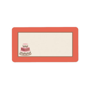 Red/Creme Wedding Cake Mailadresse Adressaufkleber