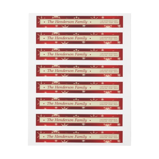 Red & Creme Weihnachtsschneeflocken Custom (Bogen)