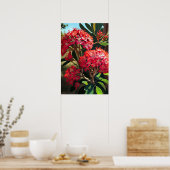 Red Crepe Myrtle Blume Art Print Poster (Küche)