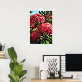 Red Crepe Myrtle Blume Art Print Poster (Heimbüro)