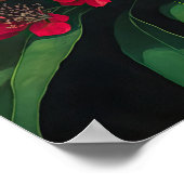 Red Crepe Myrtle Blume Art Print Poster (Ecke)