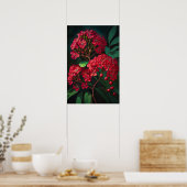 Red Crepe Myrtle Blume Art Print Poster (Küche)
