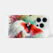 Red crested cardinal 060824AREF107 - Watercolor iPhone Hülle (Rückseite (Horizontal))