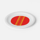 Red Cricket Ball Pappteller (Schrägansicht)
