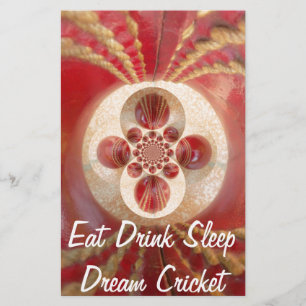 Red Cricket Balls Design Briefpapier