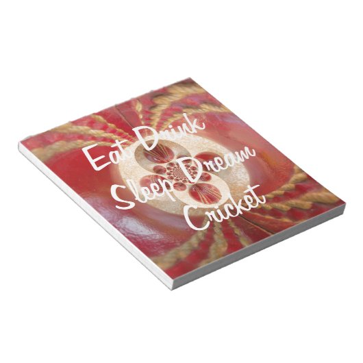 Red Cricket Balls Design Notizblock (angewinkelt)