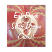Red Cricket Balls Design Notizblock (Vorderseite)