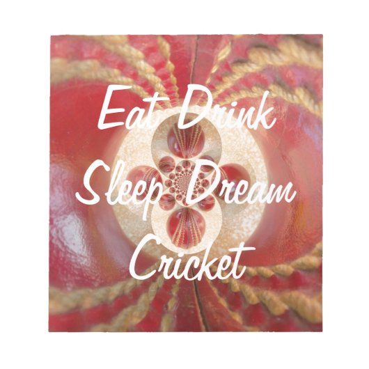 Red Cricket Balls Design Notizblock (Vorderseite)