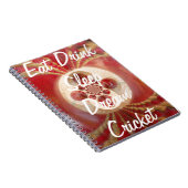 Red Cricket Balls Design Notizblock (Rechte Seite)