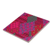 Red Crimson Colorful Patchwork Fliese (Seite)