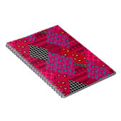 Red Crimson Colorful Patchwork Notizblock (Rechte Seite)