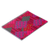 Red Crimson Colorful Patchwork Notizblock (Linke Seite)