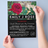 Red Crimson Rose, Floristry Advertising Flyer (Hand)