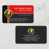 Red Crisscross Electrical Lines Visitenkarte (Vorne/Hinten)