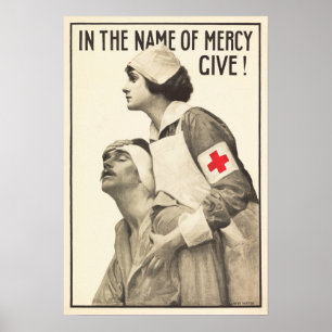 RED CROSS im Namen der Gnade geben! Weltkrieg Poster