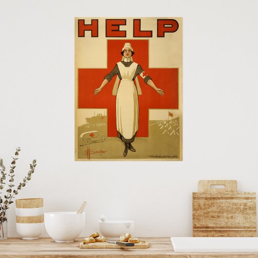 Red Cross Nurge WPA Vintage Poster (Küche)