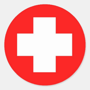 Red Cross Produkte & Designs! Runder Aufkleber
