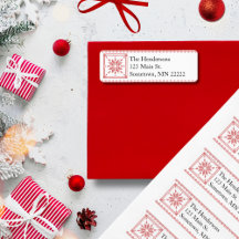 Red Cross-Stitch Snowflake