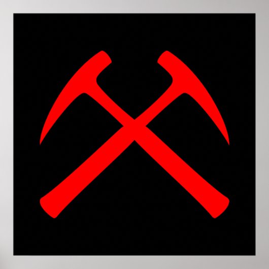 Red Crossed Rock Hammers Poster (Vorne)