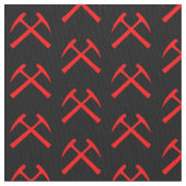 Red Crossed Rock Hammers Stoff (Nahaufnahme)