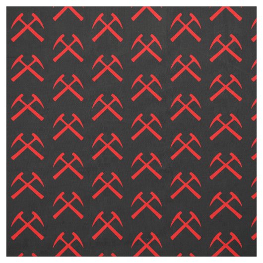 Red Crossed Rock Hammers Stoff (Muster)