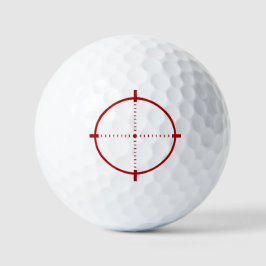 Red Crosshair Target Button Golfball